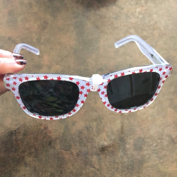 New Saint Laurent Silver red glitter star sunglasses silver glasses sun - Picture 3 of 13